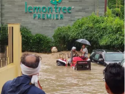 flooded hotel tractor