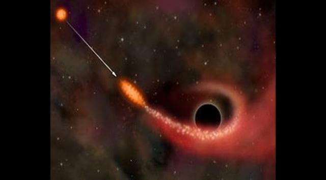 black hole eating a black hole