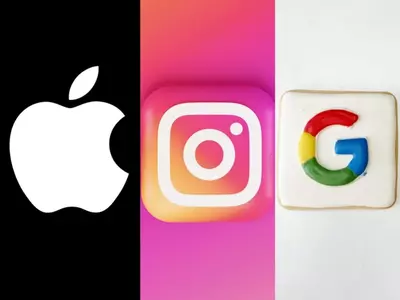 Google, Apple, Instagram logos
