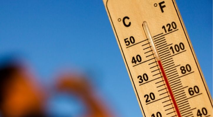 temperature scale showing global warming