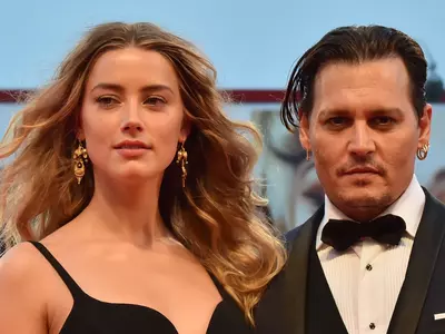Johnny Depp with his ex wife Amber Heard.