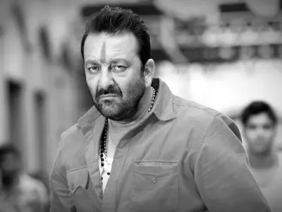 A photo of Sanjay Dutt with Tikka on his forehead.