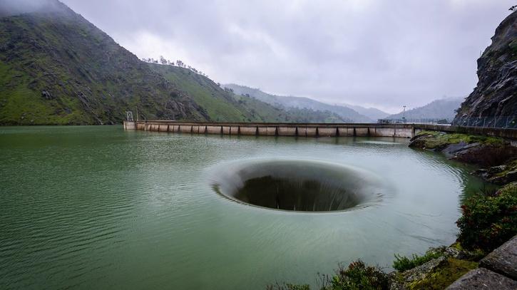 California lake bizarre giant hole 