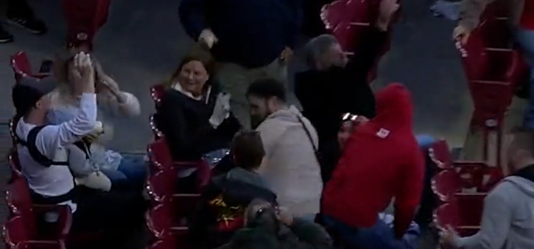 Man Catches Baseball While Feeding Baby