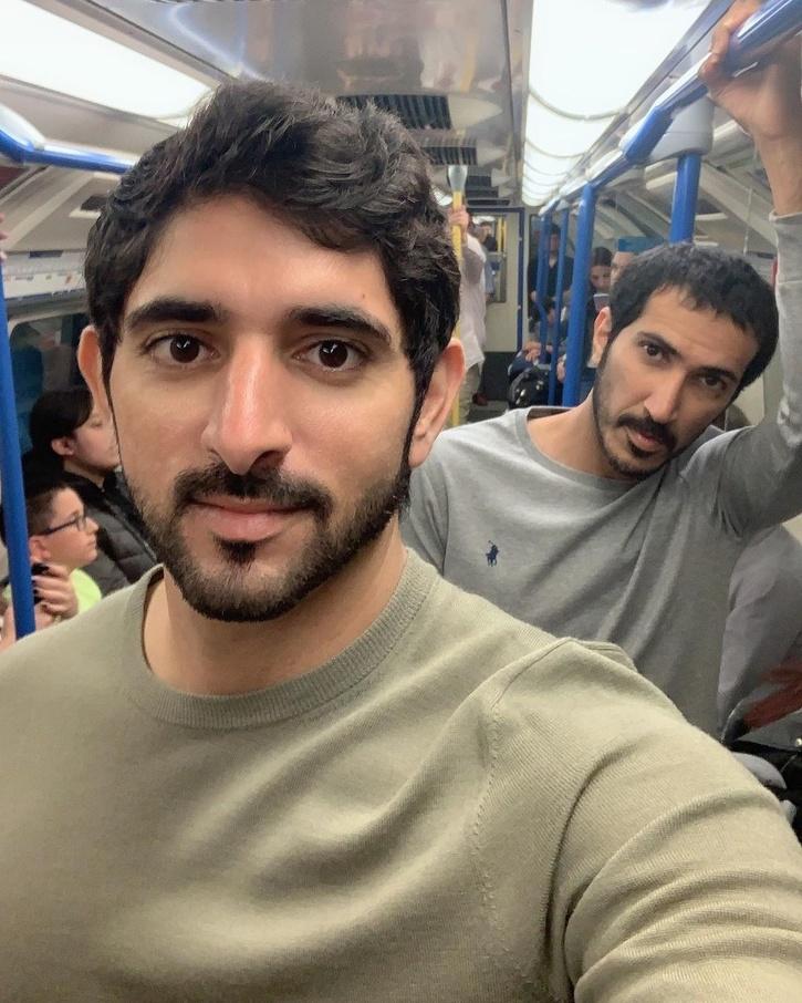 Crown Prince of Dubai took a selfie as he travelled in a London tube and went unnoticed by his co-passengers. 