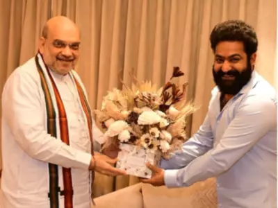 Jr NTR's Humility Wins Hearts as he meets Amit Shah