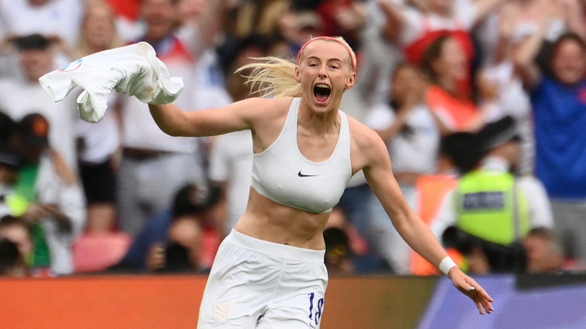 women's soccer shirt off