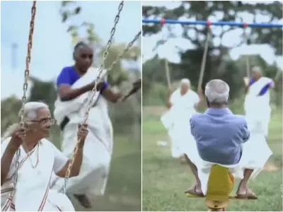 senior citizens on swings in park viral video is melting hearts
