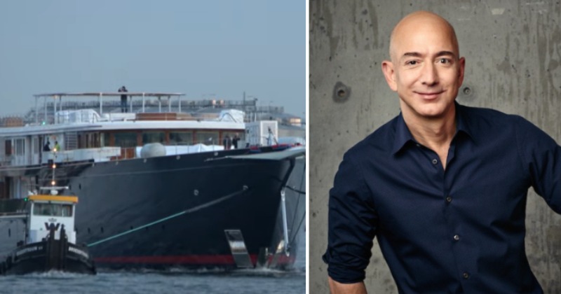 Jeff Bezos' Superyacht Towed From Dutch Bridge Over Egging Threat