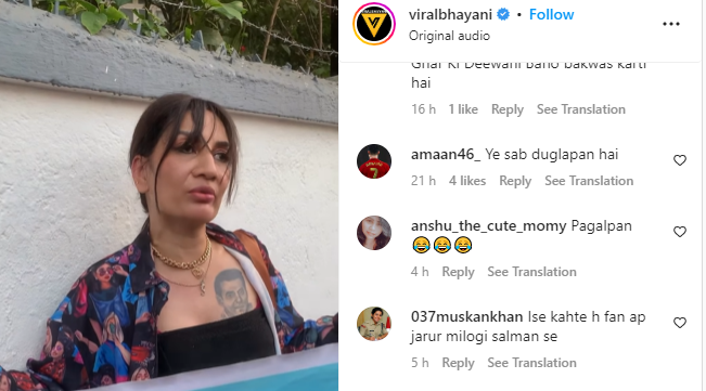 “Maar Maar Kar...” Internet Reacts To Salman Khan’s Crazy Fan Getting His Tattoo On Her Chest