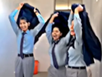 Schoolgirls Go Viral For Dancing On Bhojpuri Song