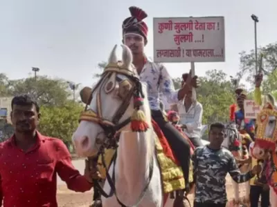 Bachelors Seeking Brides March To Solapur Collectorate With ‘Band, Baja Baraat’