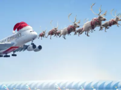 'Reindeers' carry Emirates plane 