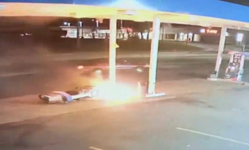 Gas Station Catches Fire After Teen Driver's Stunt Goes Wrong