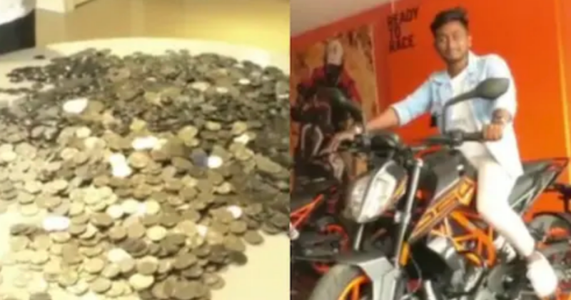 Telangana Man Buys Dream Sports Bike With 112 Bags of 1 Rupee Coins