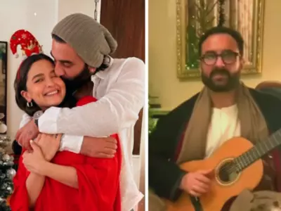 From Ranbir Kapoor Kissing Alia Bhatt To Saif Ali Khan Playing Guitar, How Bollywood Stars Celebrated Christmas