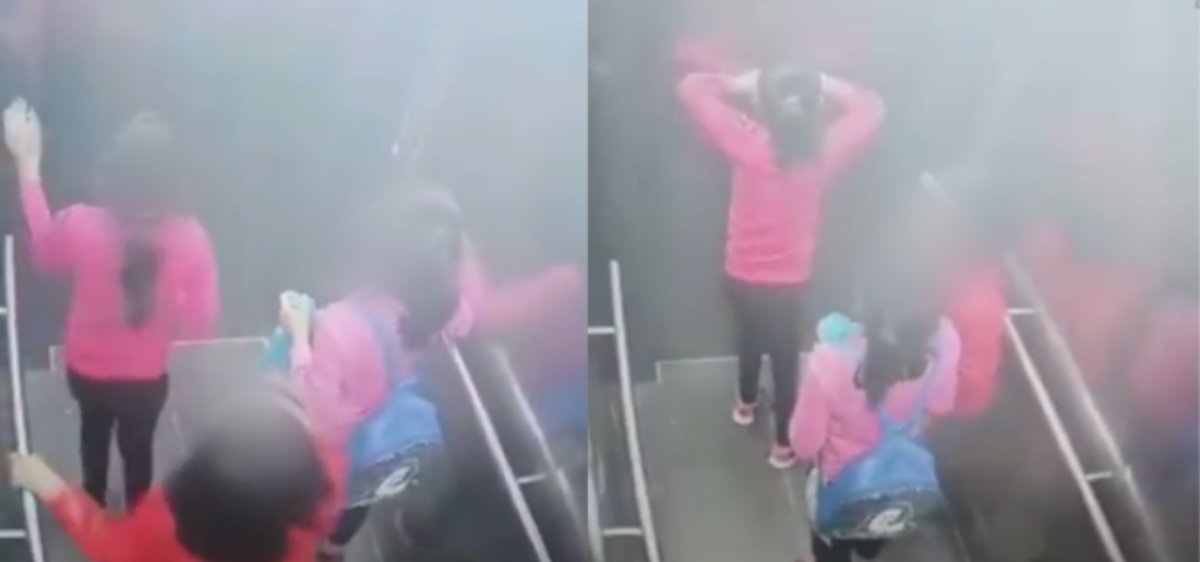 Video Of Three Small Girls Stuck Inside Lift Goes Viral