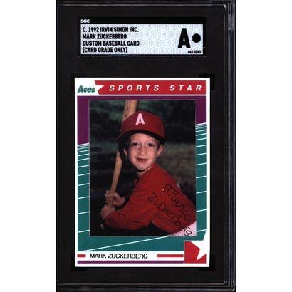 mark baseball card بطاقة بيسبول تحمل وجه مارك زوكربيرج
