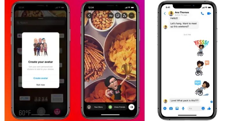 Instagram, Facebook e Messenger ganham novos avatares 3D