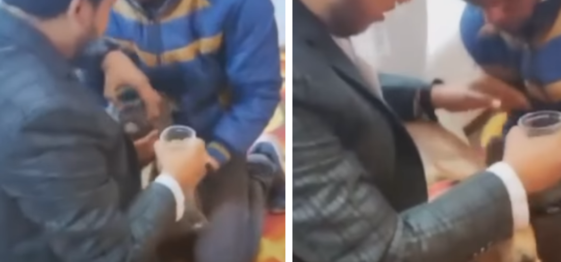 Watch Men Forcing Alcohol Down Dogs Throats picture image