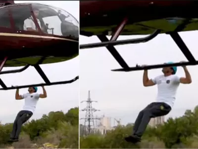 helicopter pull ups armenian man creates world record