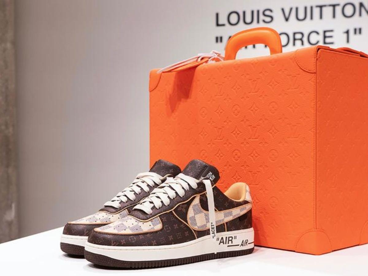 LOUIS VUITTON x NIKE AIR FORCE 1 Calf Leather By Virgil Abloh Only 200 size  8