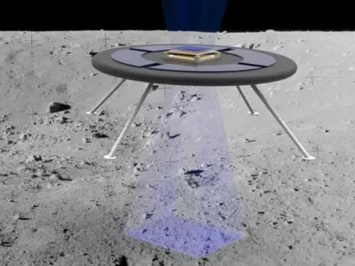 Flying saucer on moon