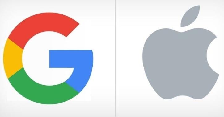 Google and Apple logos