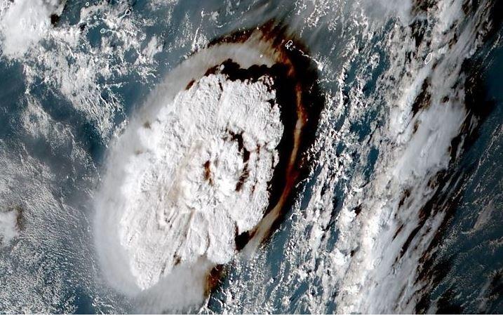 Tonga's Giant Volcanic Eruption Caught On Satellite, Country Hit By Tsunami