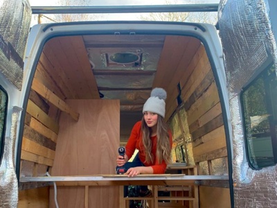 21 year old converts van into home lives there rentfree