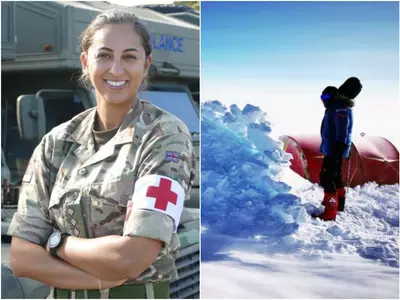 captain harpreet chandi becomes the first indian origin woman to complete a solo trek to south pole 