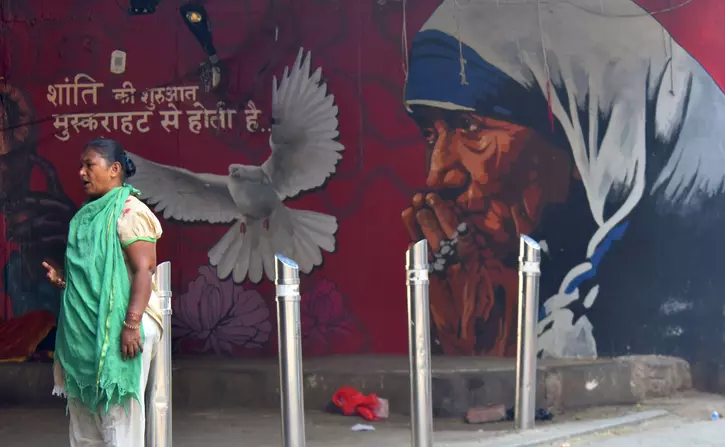 Mother Teresa street banner