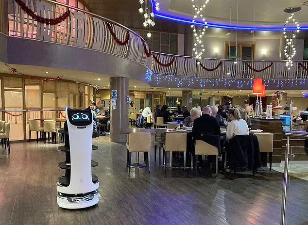 Prasmanan Cina telah mempekerjakan robot di restoran.  