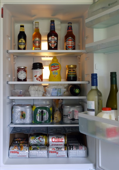 stacked fridge