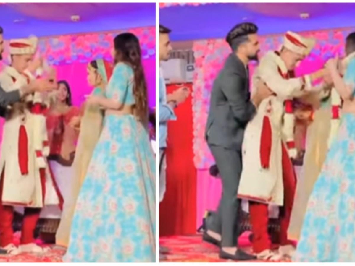 Staged Video Of Groom Putting Varmala Around Sister-In-Law's Neck Staged Video Of Groom Putting Varmala Around Sister-In-Law's Neck