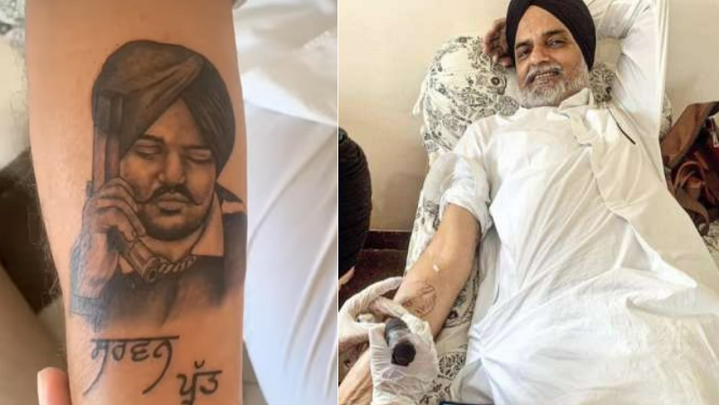 Sidhu Moose Wala Fan Gets A Tattoo Of The Late Singer Netizen Reacts  Desh Chunotiyon Se Nahi Chtiyo Se Pareshan Hai