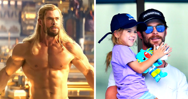 Chris Hemsworth publica foto dos bastidores de Thor: Amor e Trovão com sua  filha, India Rose