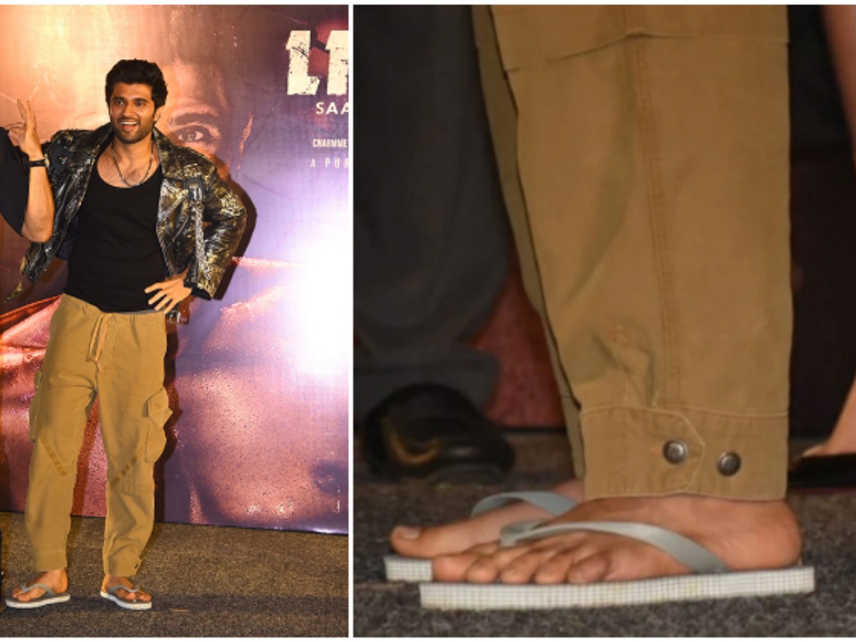 price of the sandals Vijay wore at the Hindi trailer release of Liger
