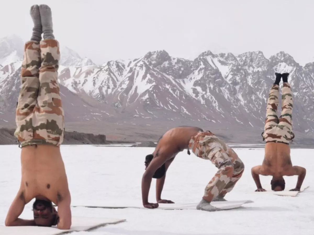 ITBP Jawans Performed Yoga ITBP Jawans Performed Yoga