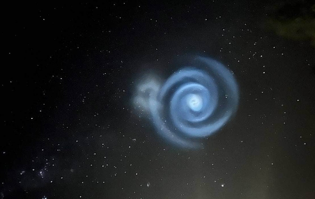 Glowing Blue Spiral Light Appears In New Zealand Skies