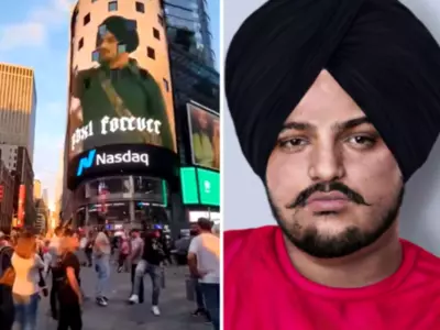New York's Times Square plays Sidhu Moose Wala songs. Korean fan also sang the Punjabi singer's song 295 as he paid a heartfelt tribute to him.