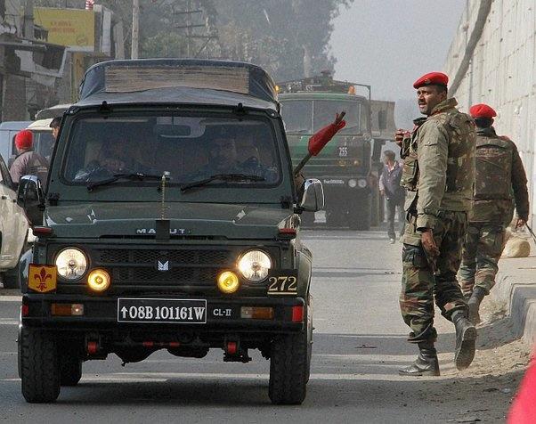 arrow mark on Defence vehicles India 