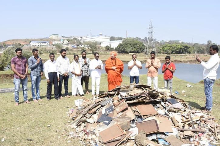 Veeresh Hiremath collects discarded photo frames of god 