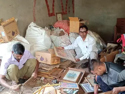 Veeresh Hiremath collects discarded photo frames of god 