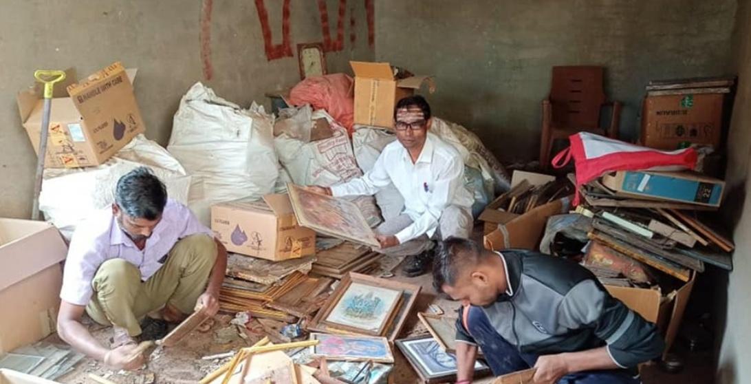 Veeresh Hiremath collects discarded photo frames of god 