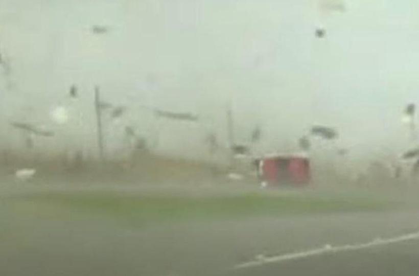 Pickup Truck Get Tossed Around By Texas Tornado