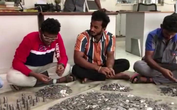 tamil nadu youth buys dream bike with coins he saved in three years