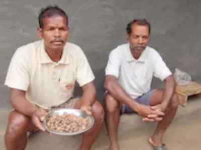 chattisgarh santosh lakra eats stones and pebbles