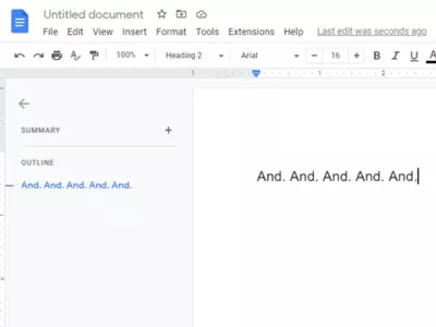 Typing 'And. And. And. And. And.' Into Google Docs Could Crash Your File
