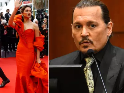 Deepika Struggles in Orange Gown, Johnny Depp's Facepalm Moment & More From Ent
